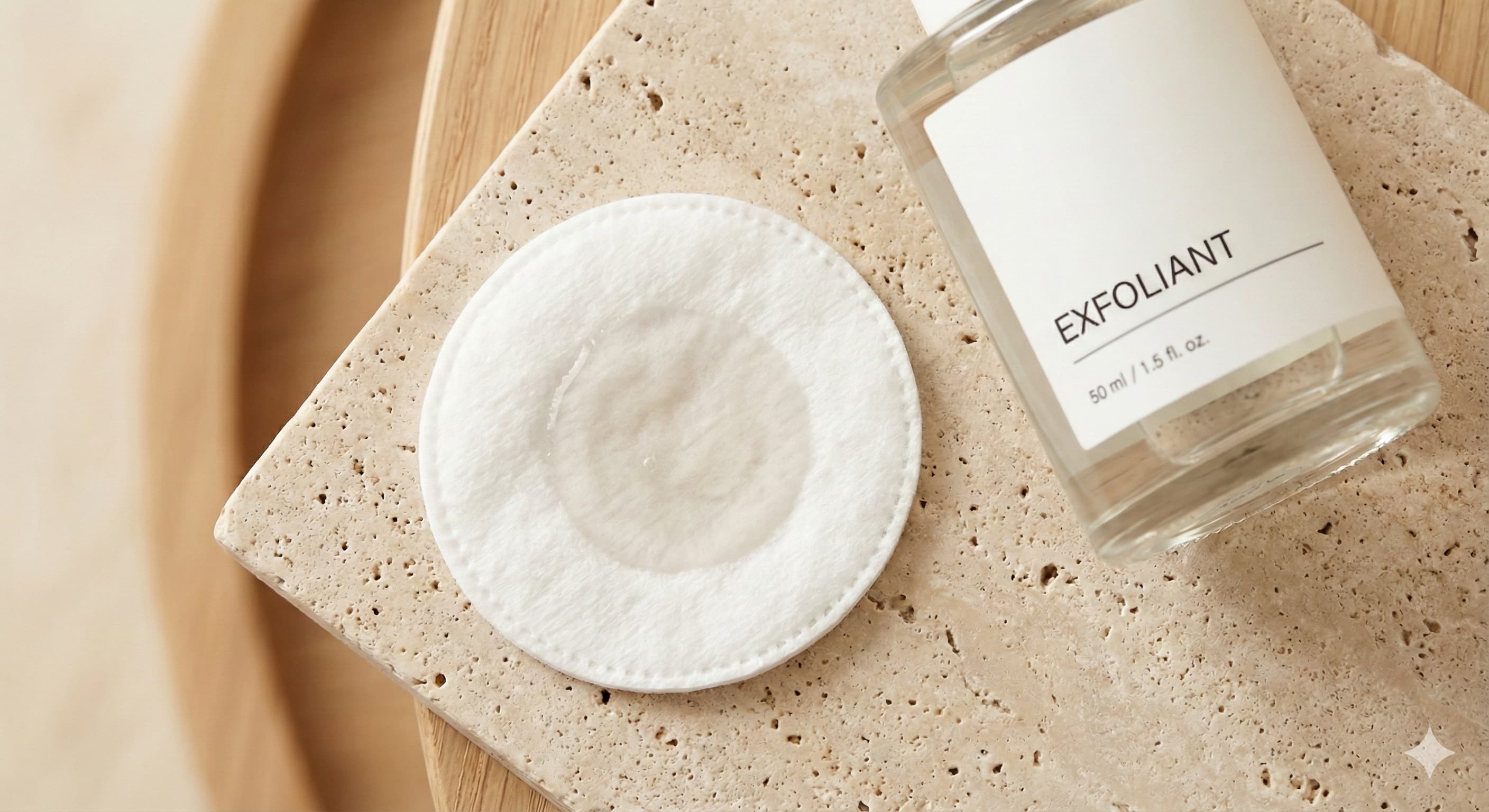 Exfoliant product on a tray